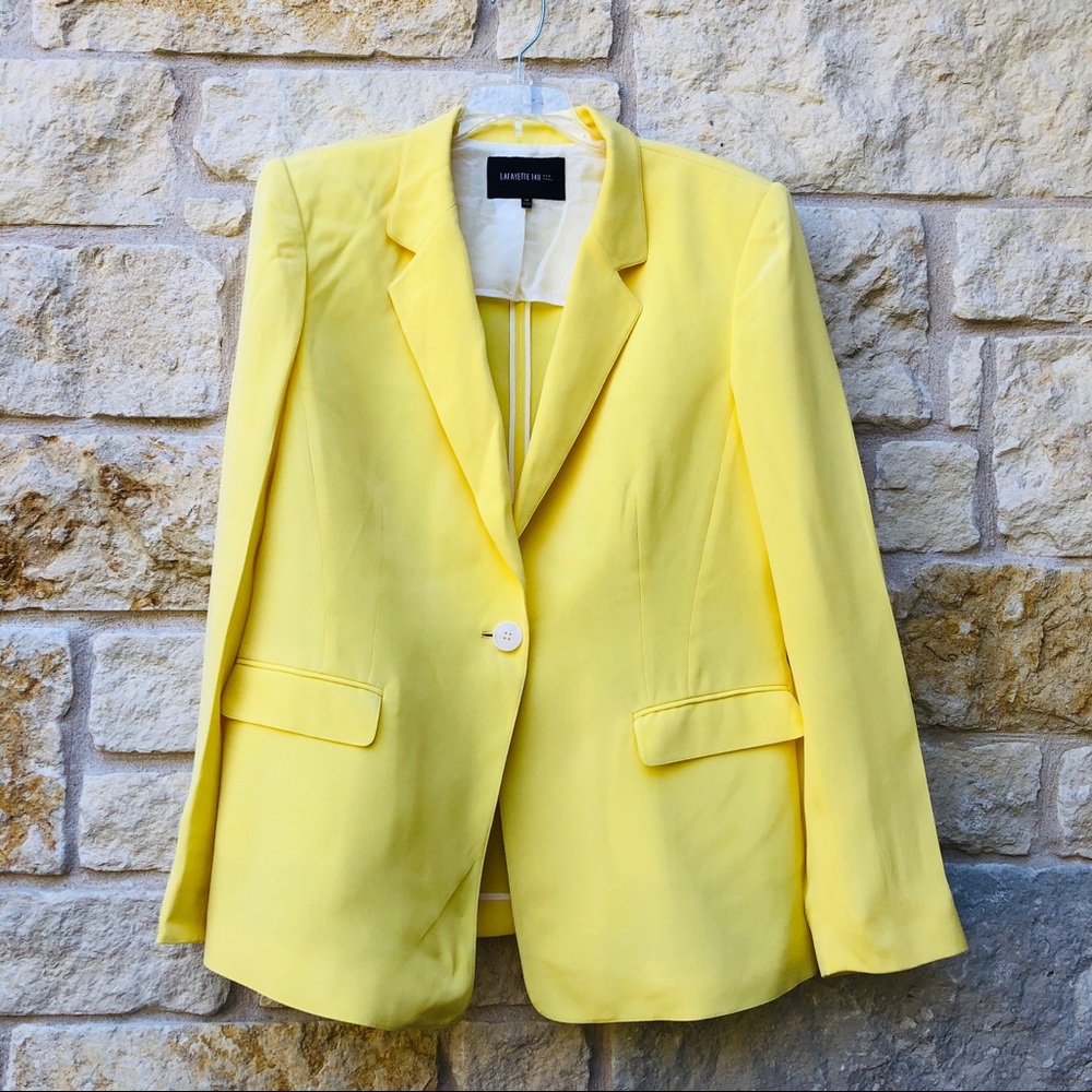 Lafayette 148 Silk Yellow Blazer